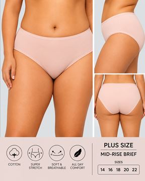 Picture of 5 PACK COTTON STRETCH MID RISE BRIEF ALL DAY COMFORT- BEIGE